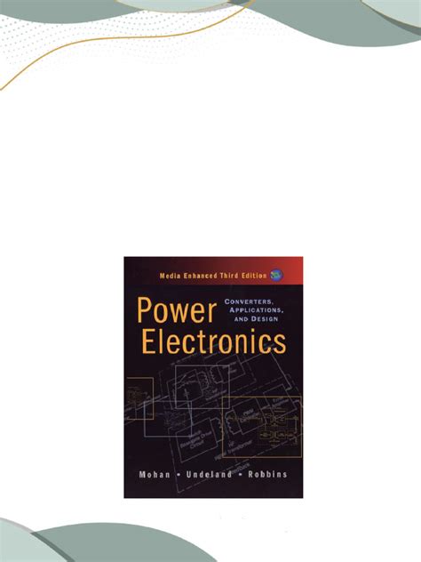 POWER ELECTRONICS CONVERTERS APPLICATIONS AND DESIGN MOHAN PDF Ebook PDF