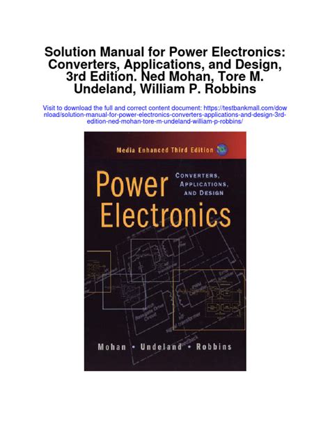 POWER ELECTRONICS CONVERTERS APPLICATIONS DESIGN SOLUTION MANUAL Ebook Epub