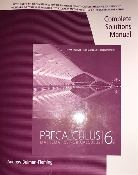 PRECALCULUS MATHEMATICS FOR CALCULUS 6TH EDITION SOLUTIONS MANUAL Ebook PDF