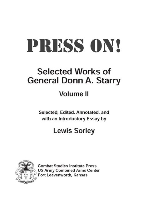 PRESS ON Selected Works of General Donn A Starry Volume II PDF