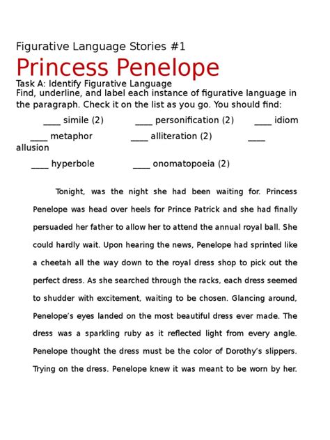 PRINCESS PENELOPE FIGURATIVE LANGUAGE ANSWERS Ebook Reader