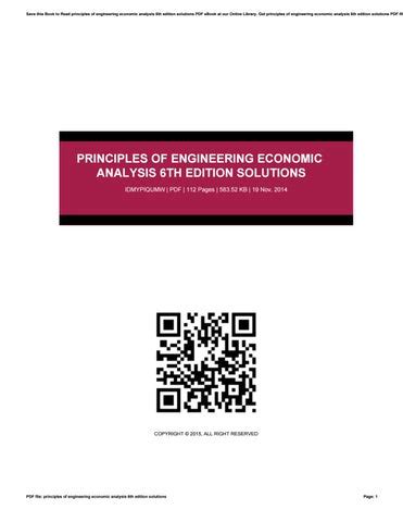 PRINCIPLES OF ENGINEERING ECONOMIC ANALYSIS 6TH EDITION SOLUTIONS MANUAL PDF Ebook Reader