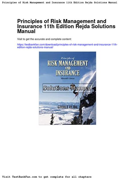 PRINCIPLES OF RISK MANAGEMENT AND INSURANCE 11TH EDITION CASE APPLICATION ANSWERS Ebook Doc