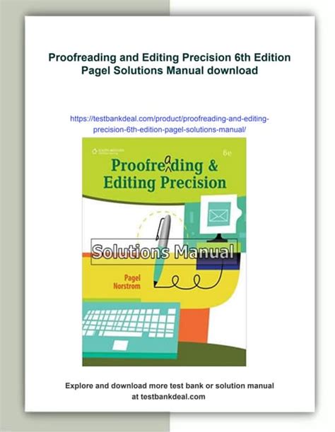 PROOFREADING EDITING PRECISION SOLUTIONS MANUAL 6 Ebook Epub