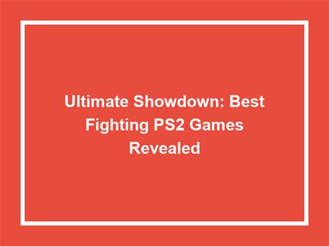 PS2 Games Fighting: The Ultimate Showdown