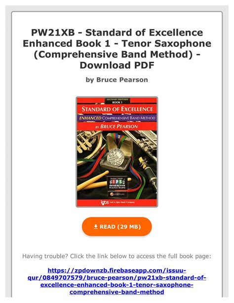 PW21XB Standard of Excellence Enhanced Book 1 Tenor Saxophone Epub