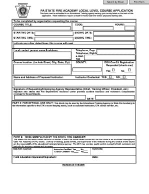 Pa State Fire Academy Local Level Course Catalog