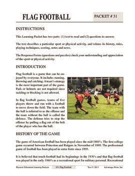 Packet Flag Football Key Answers Epub