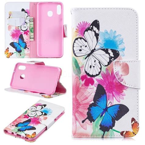 Packing Colorful Butterfly Leather Samsung Doc