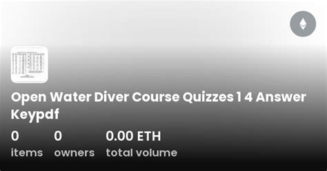 Padi Water Diver Course Quizzes Answers Doc