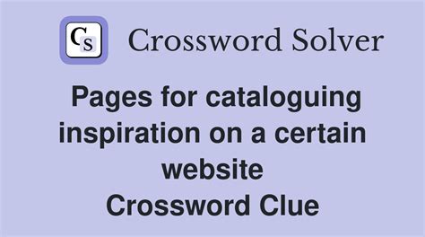 Pages For Cataloging Inspiration On A Certain Website