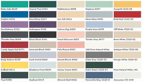 Paint Color Chart Behr