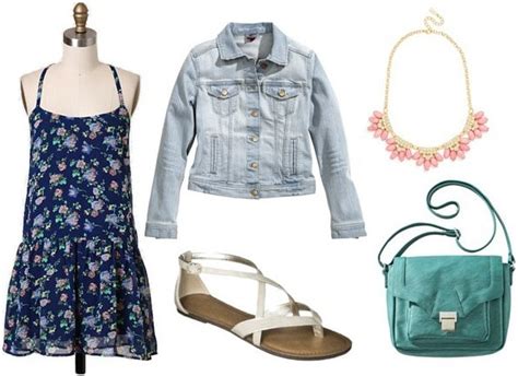 Pair a pink sundress with a denim jacket and sandals for a casual summer outfit.