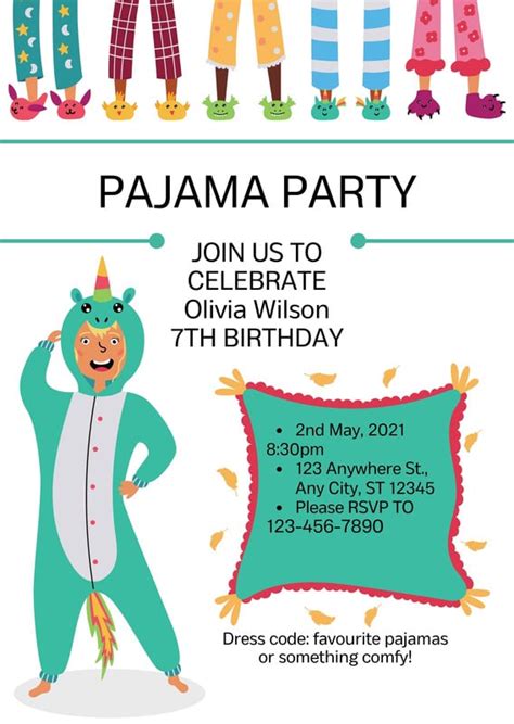 Pajama Party Invitation Template