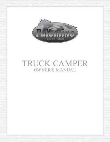 Palomino Truck Camper Manual Ebook Doc