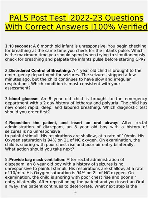 Pals Post Test Questions And Answers 2013 Epub