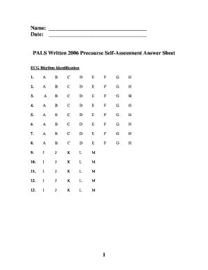 Pals Pre Assessment Answer Sheet Reader
