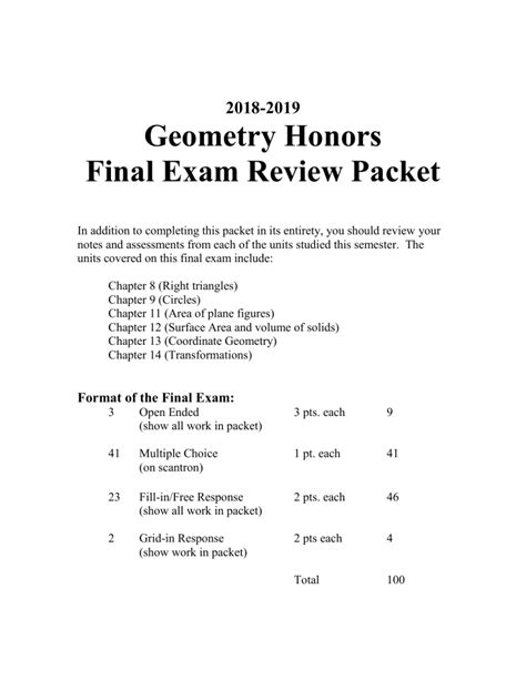 Pam Productions Review Packet Geometry Honors Answers Reader