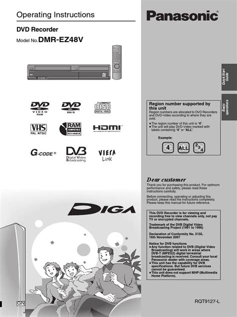 Panasonic Dmr-ez48v Pdf User Guide Ebook Reader