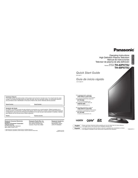 Panasonic TH-42PX75U Ebook PDF
