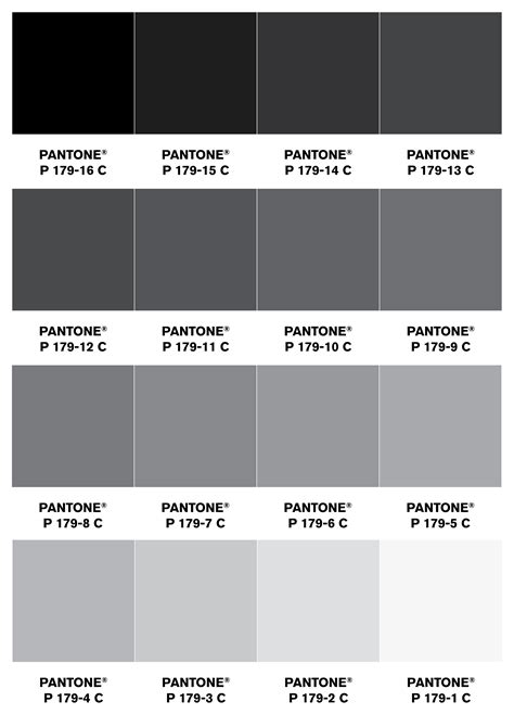 Pantone Gray Color Chart