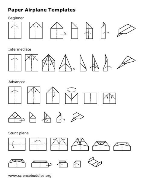Paper Aeroplane Folding Templates