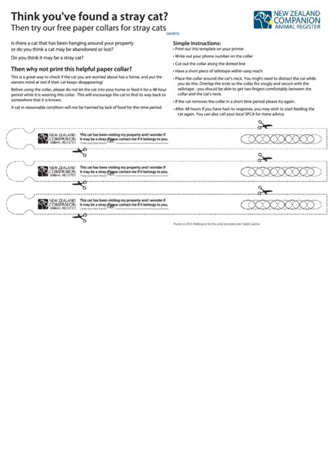 Paper Cat Collar Template