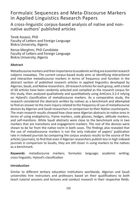 Papers in Applied Linguistic I Reader