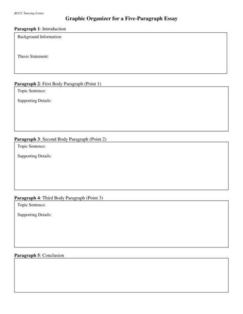 Paragraph Writing Template