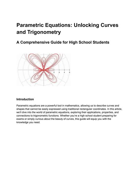 Parametric Functions Calculator: Unlock the Secrets of Complex Curves