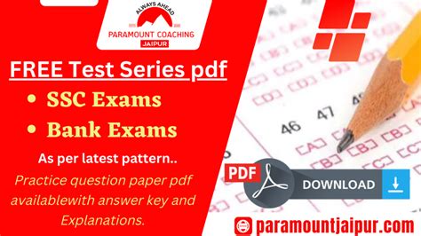 Paramount Coaching Centre Ssc Mock Test Answer Key Download PDF