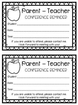 Parent Teacher Conference Reminder Template