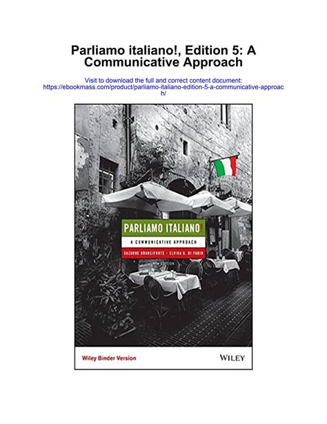 Parliamo Italiano Textbook Answers Reader