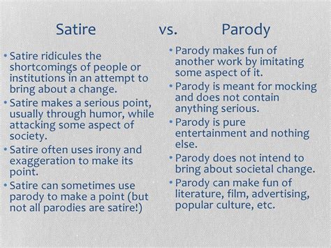 Parodies and Satire: