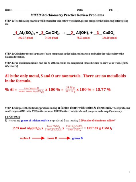 Part E Mixed Up Stoichiometry Answers Doc