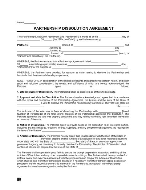 Partnership Dissolution Agreement Guide 3 Reader