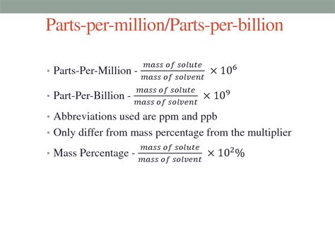 Parts Per Million and Parts Per Trillion: Measuring the Minute