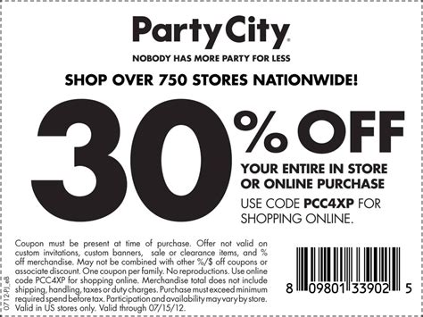 Party City Printable Coupons
