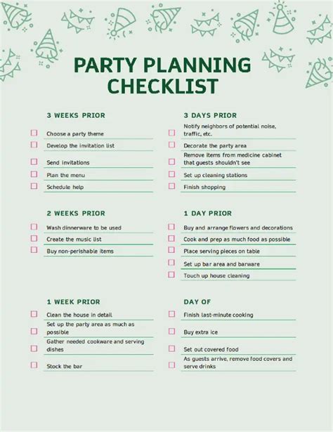 Party Planning To Do List Template