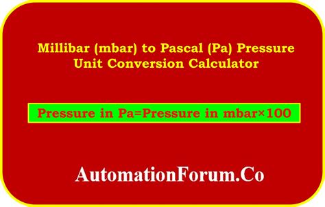 Pascal to mbar Conversion: A Comprehensive Guide