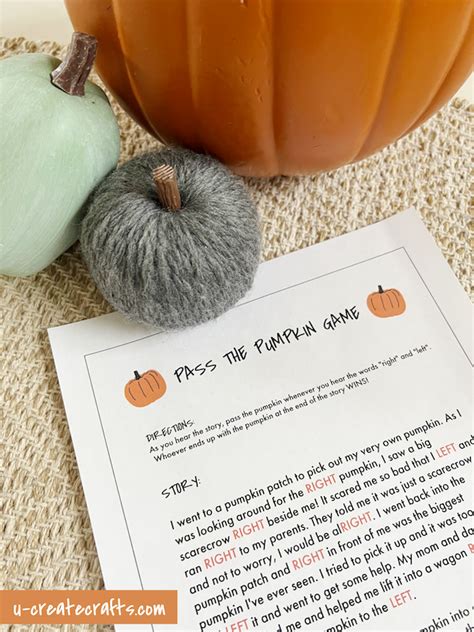 Pass The Pumpkin Game Free Printable