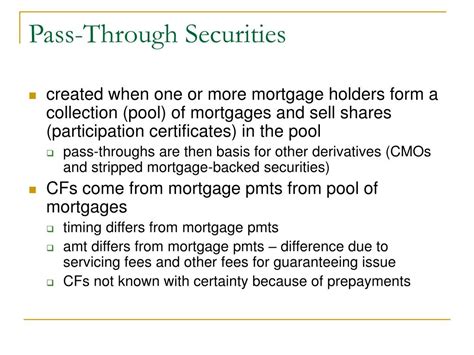 Pass-through securities: