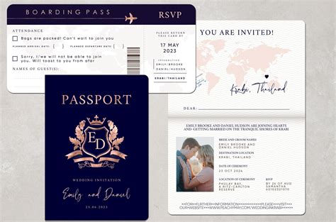 Passport Wedding Invitation Template