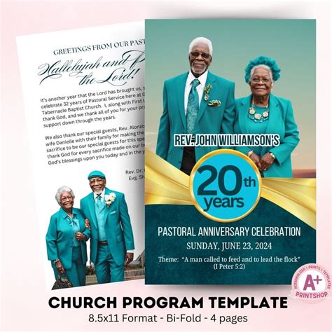 Pastor anniversary program template Ebook Reader