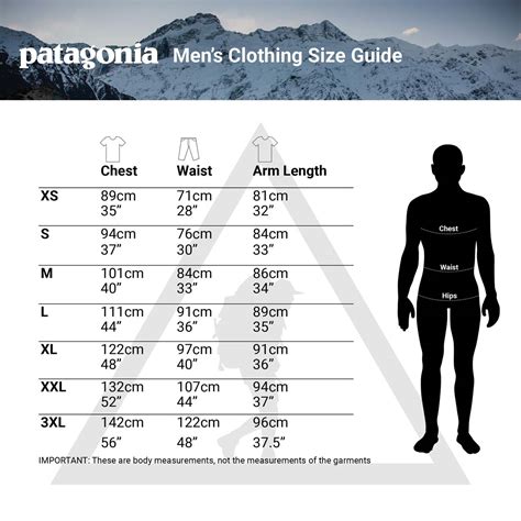 Patagonia Pants Size Chart