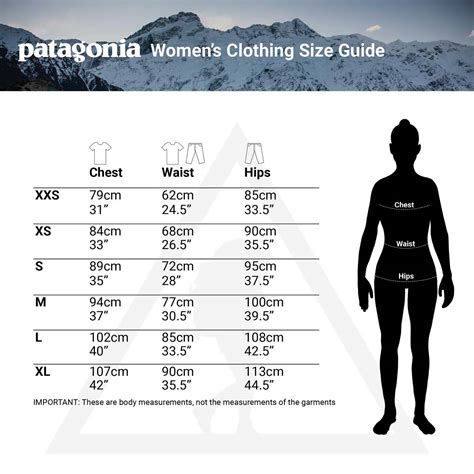 Patagonia Shorts Sizing Chart