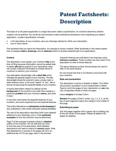 Patent Description Template