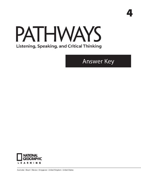 Pathways 4 Answer Key PDF