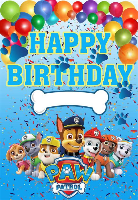 Paw Patrol Birthday Printable