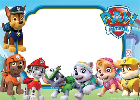 Paw Patrol Invitations Free Template